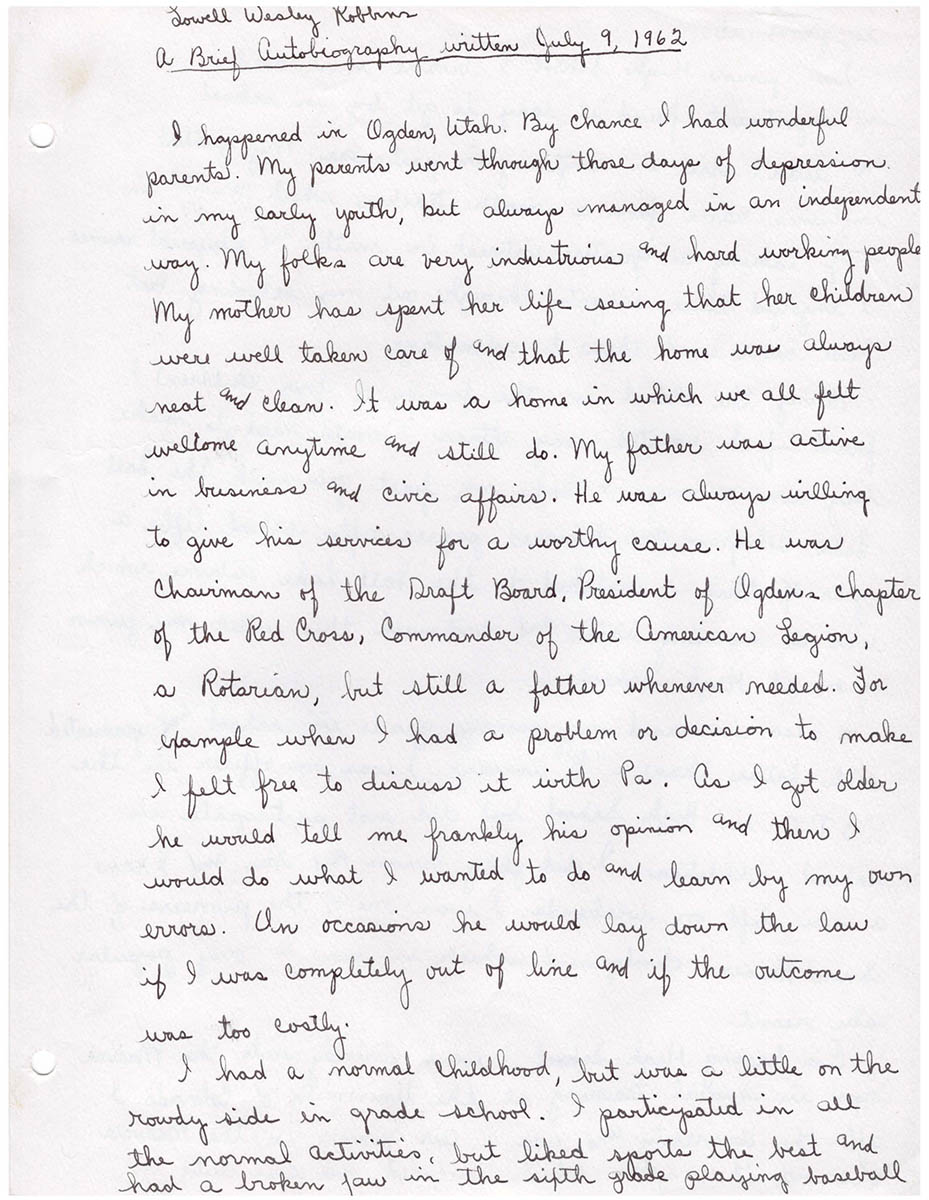 A Brief Autobiopgraphy