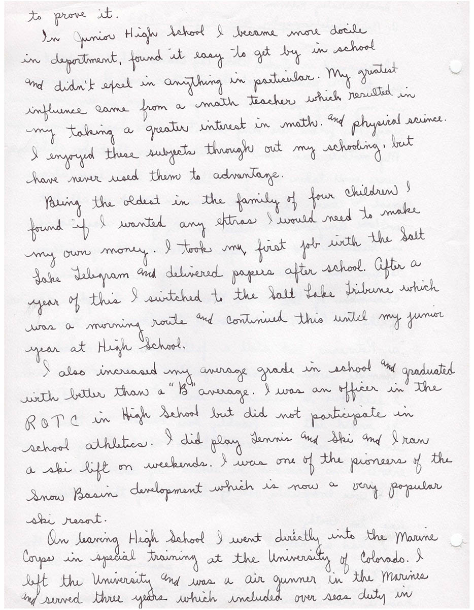 A Brief Autobiopgraphy