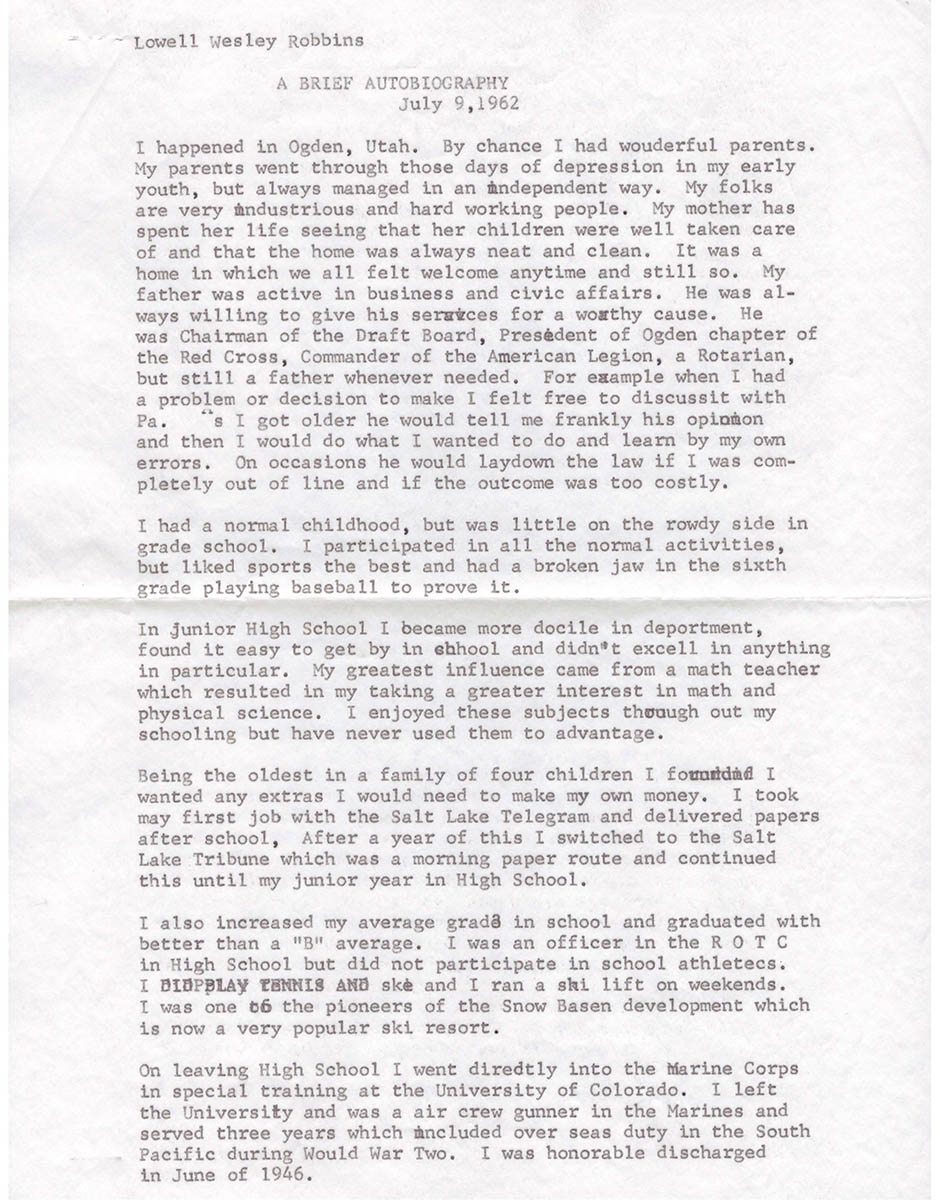 A Brief Autobiopgraphy