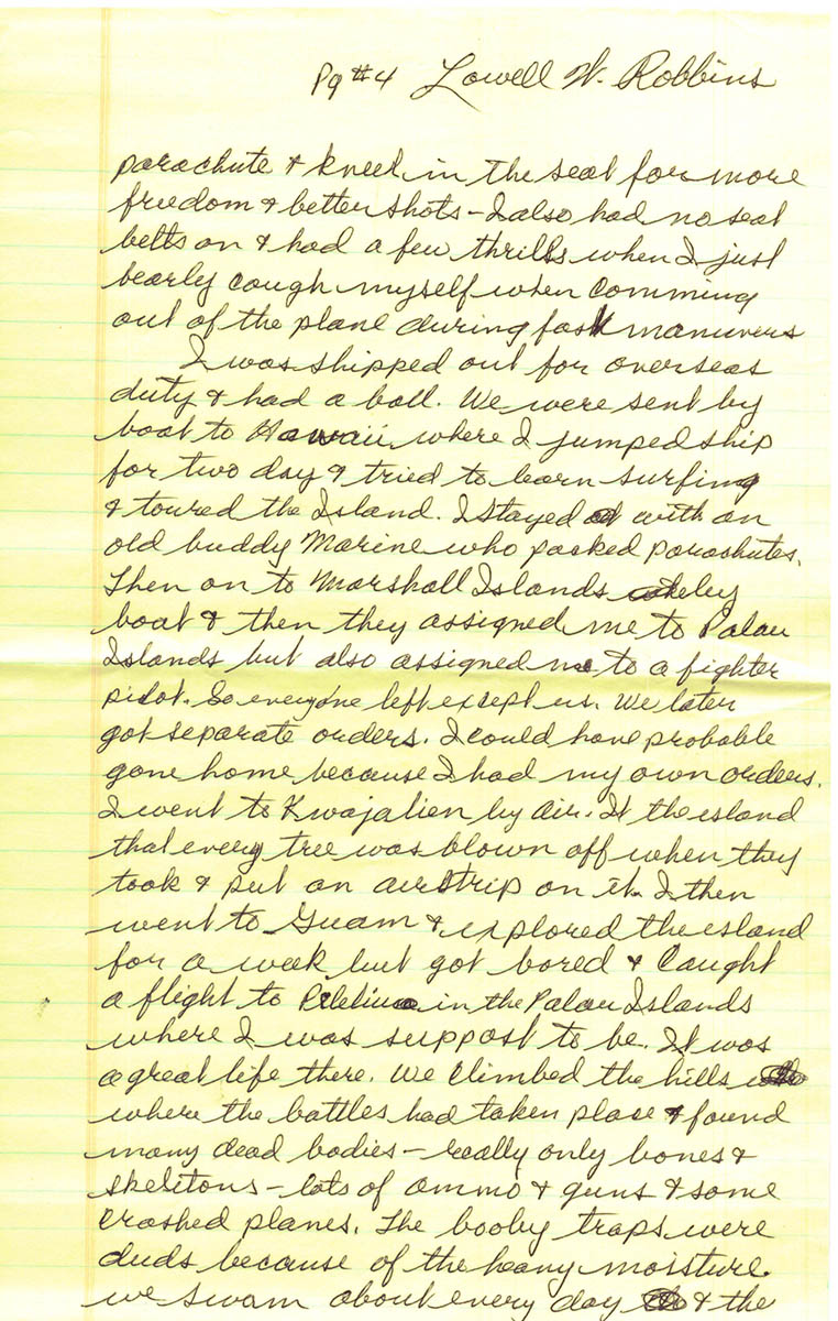 Autobiography written for Robbins Family History Book