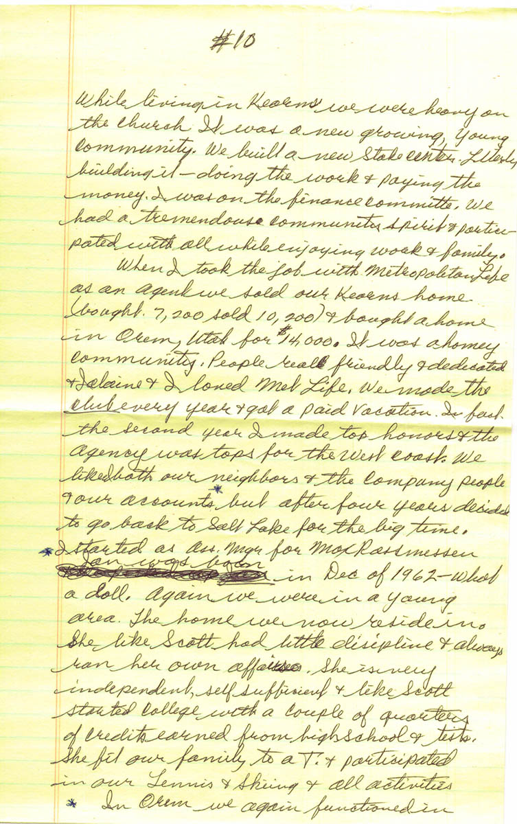 Autobiography written for Robbins Family History Book