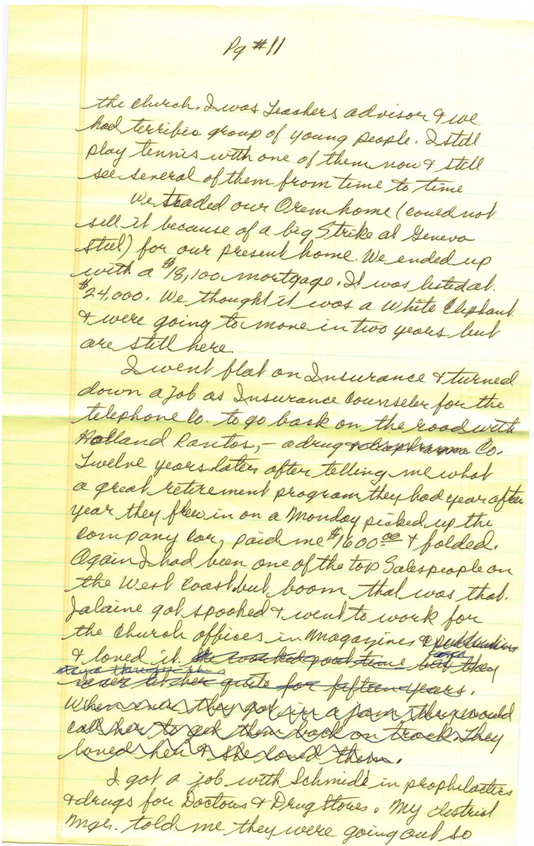 Autobiography written for Robbins Family History Book