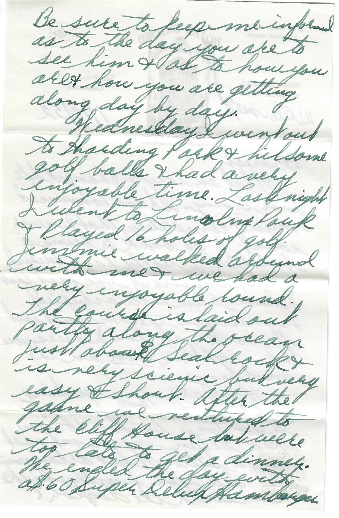Letter 7/18/1952