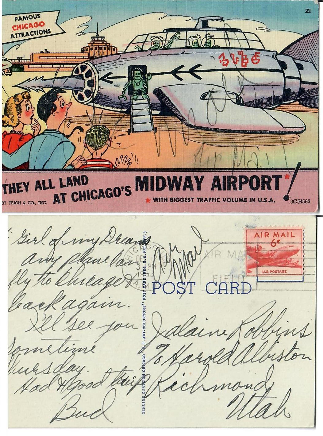 Postcard 12/12/1953