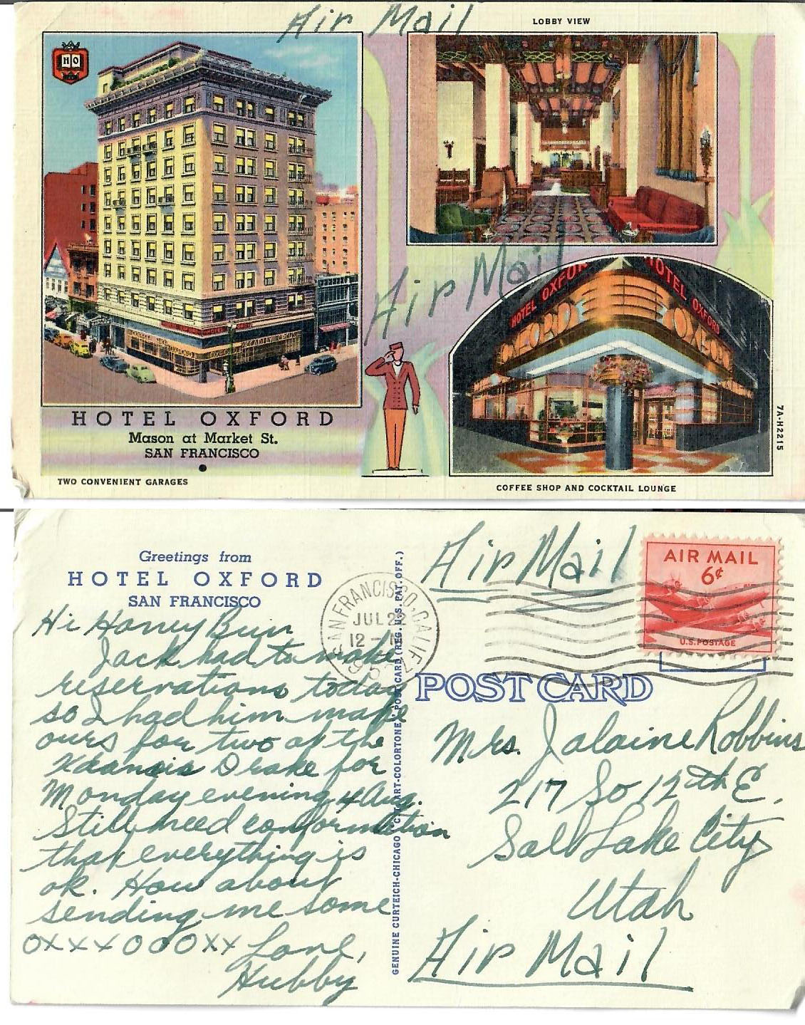 Postcard 7/22/1953