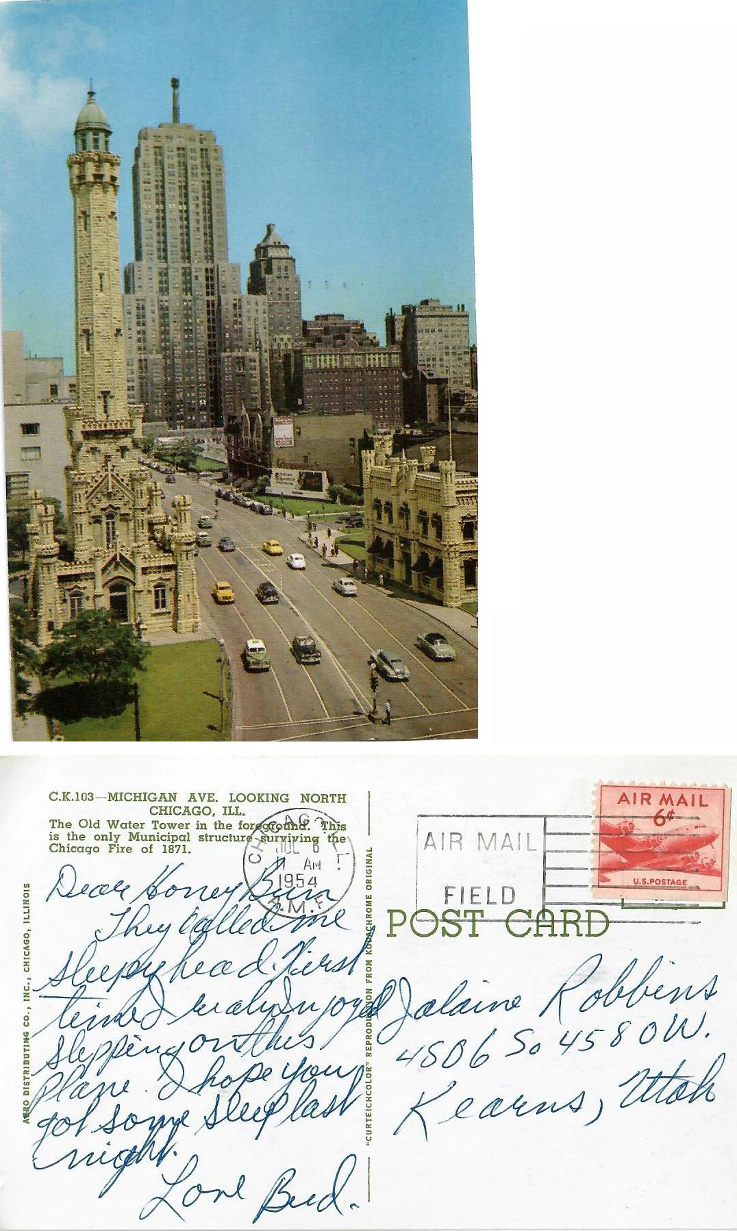 Postcard 7/8/1954