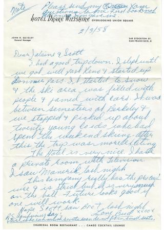 Letter 2/3/1958