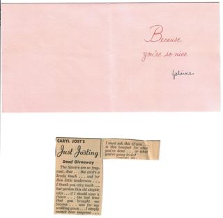 Letter 2/12/1958 Jalaine to Bud