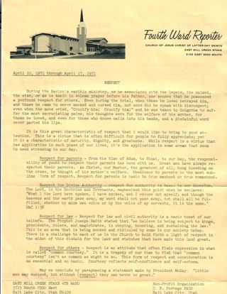 4th Ward Newsletter