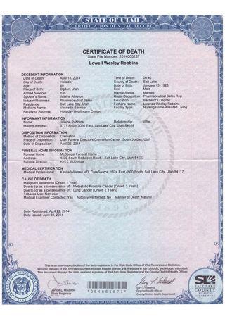 Death Certificate
