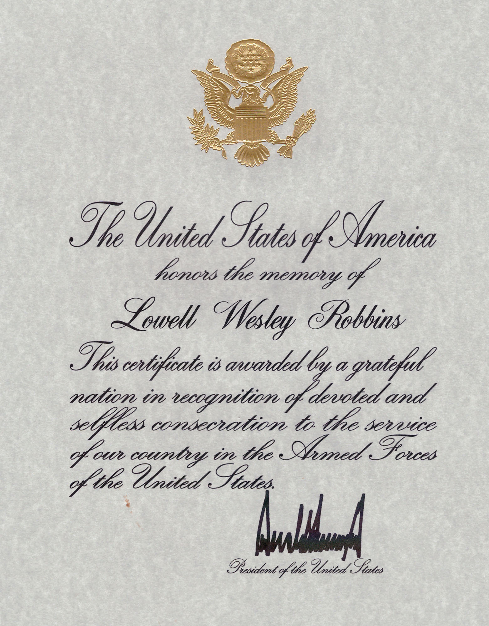 Military Service Thank You