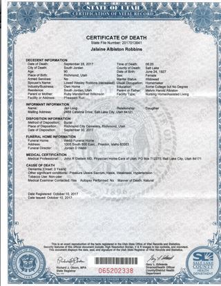 Death Certificate
