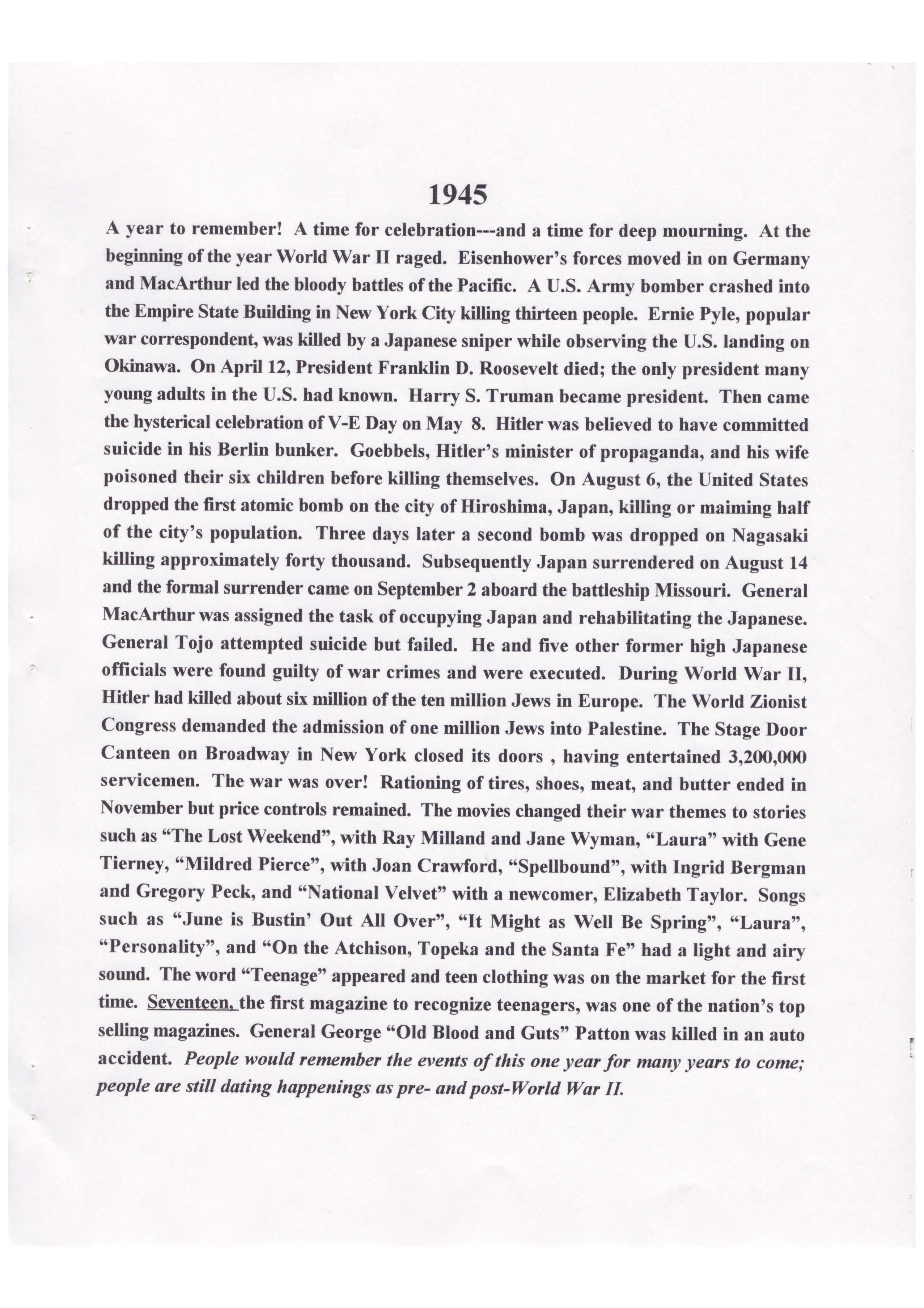 50 Year High School Reunion