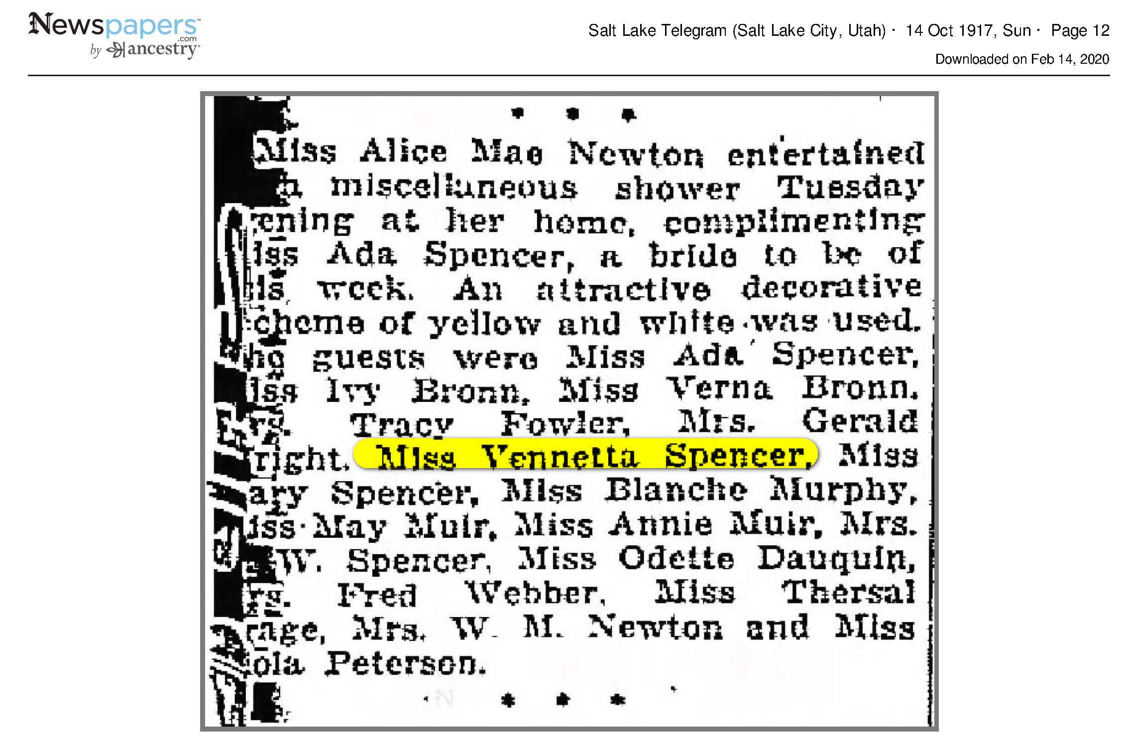 1917 Newspaper Clippings