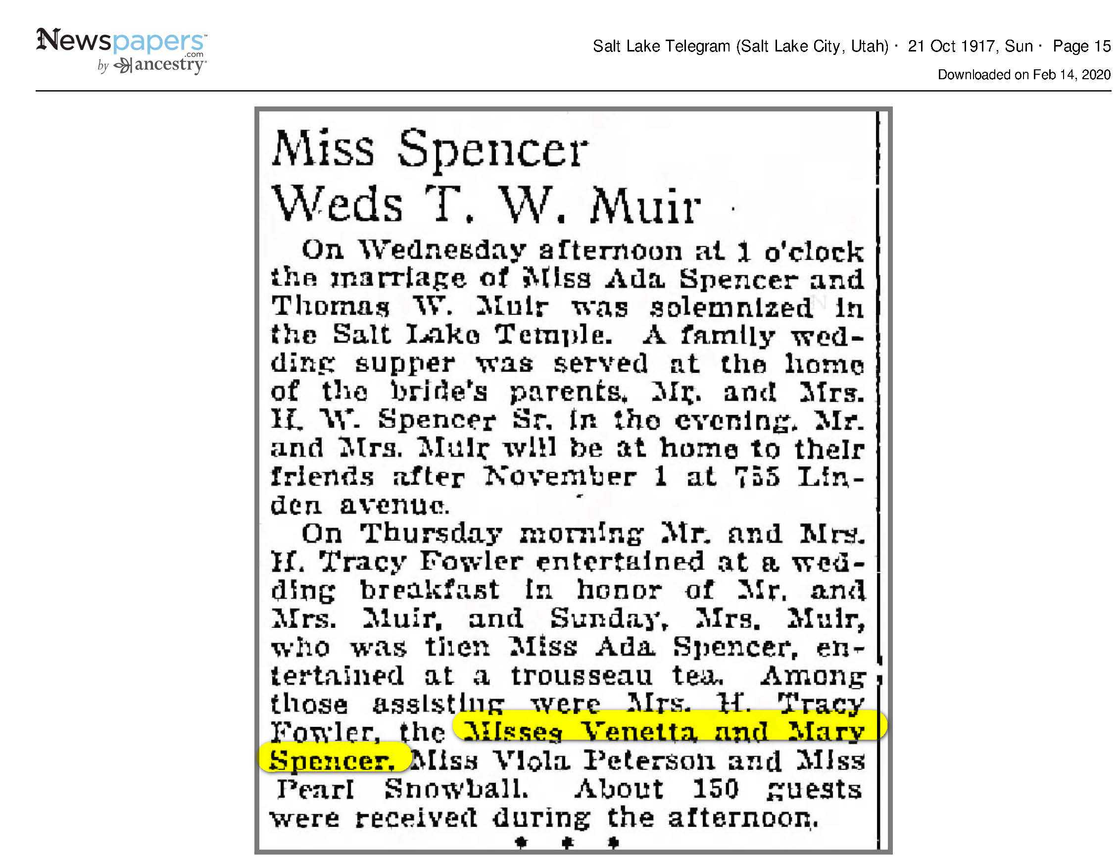 1917 Newspaper Clippings