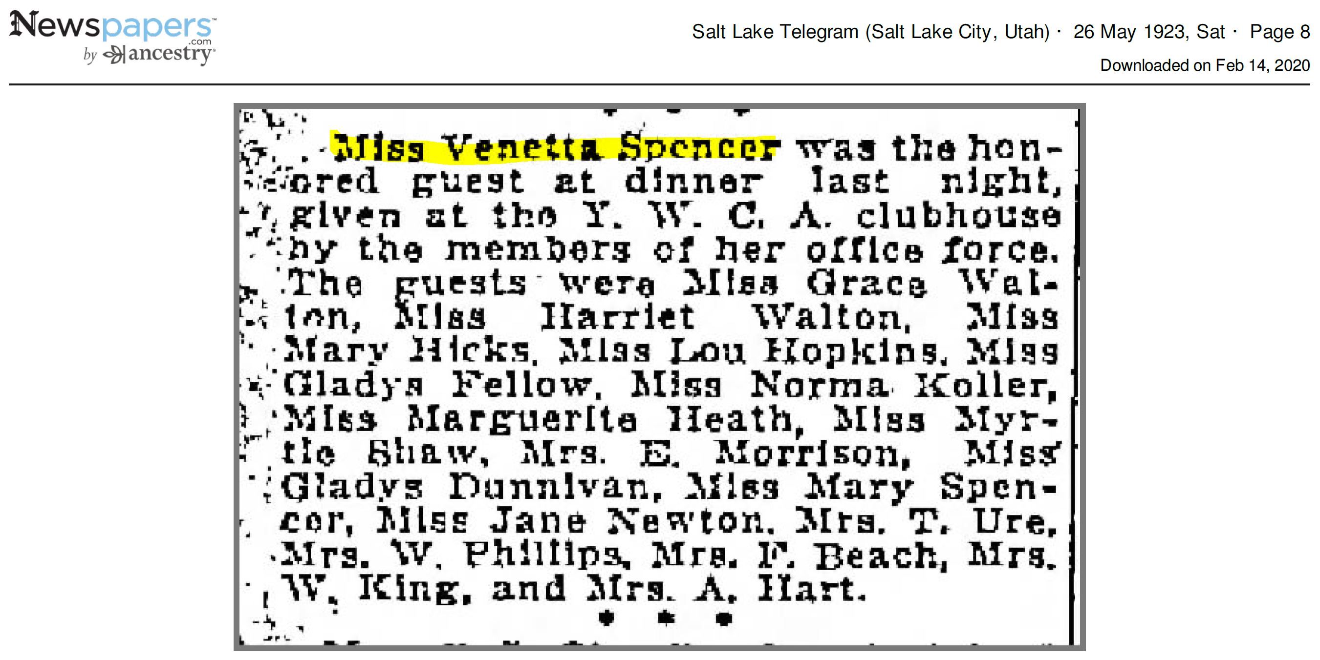 1942 Newspaper Clipping