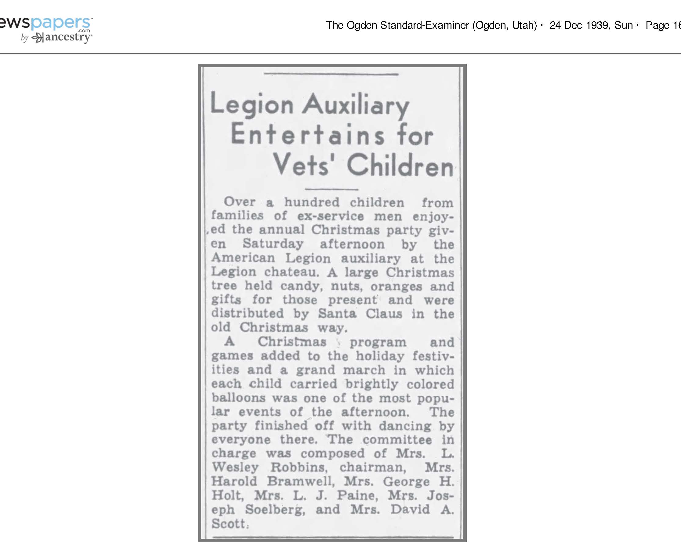 1938 Newspaper Clipping