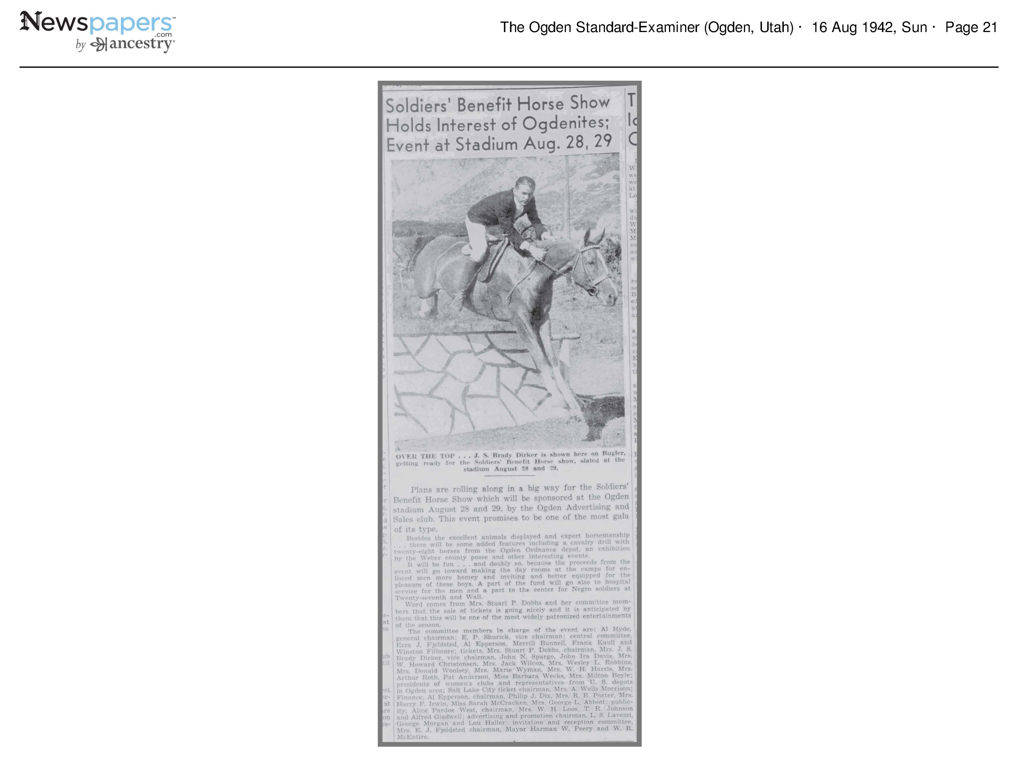 1942 Newspaper Clipping