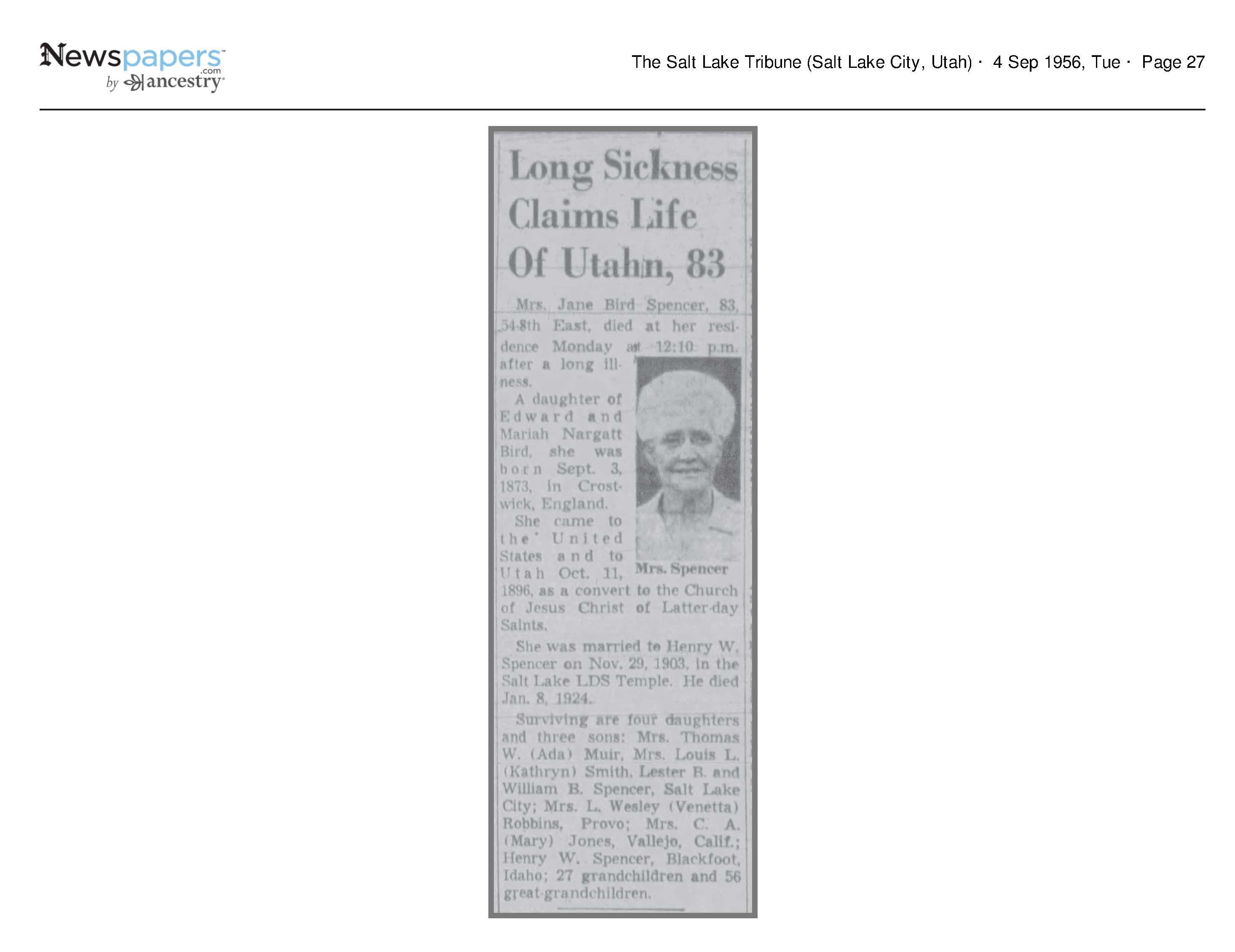 1956 Newspaper Clipping