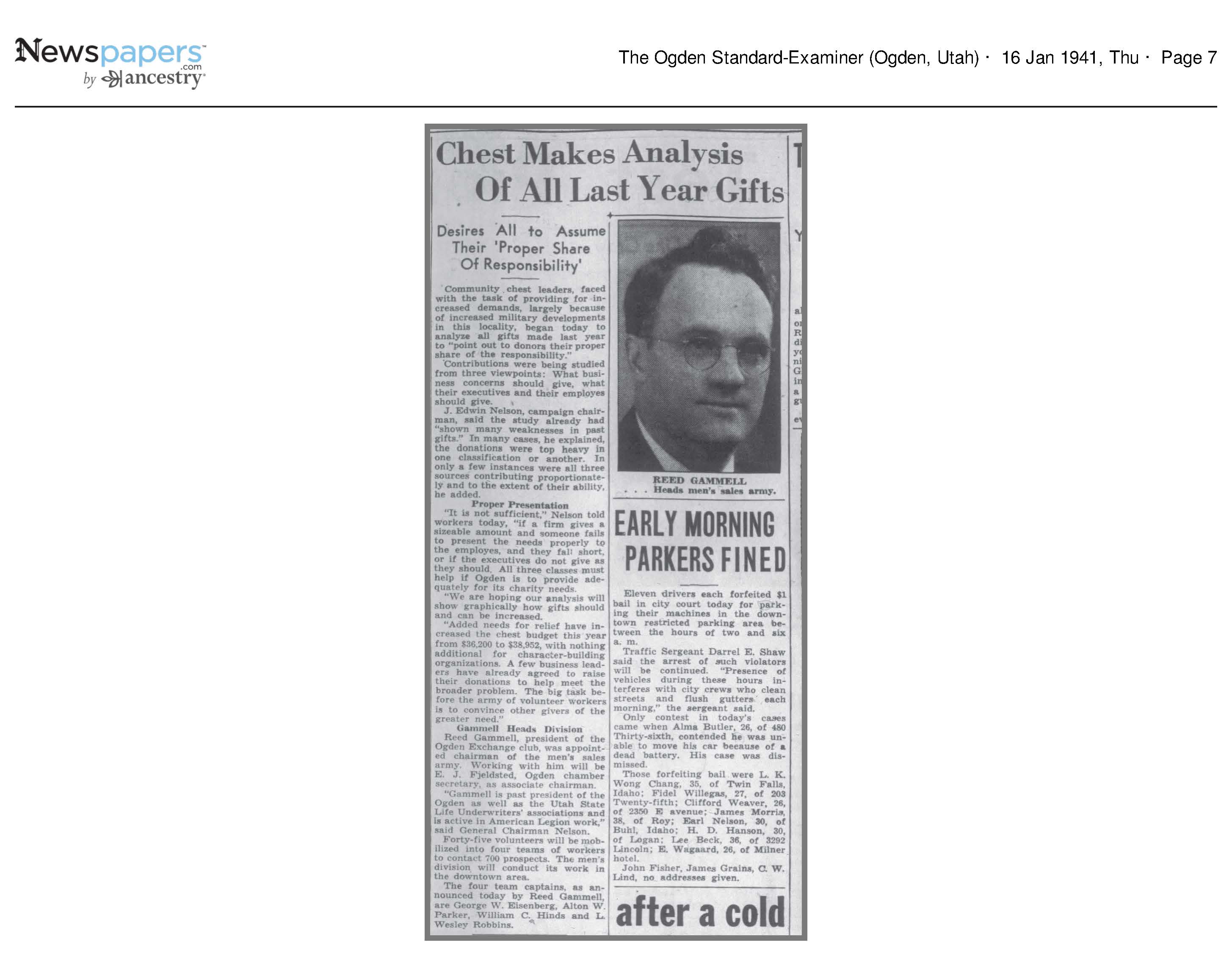 1941 Newspaper Clipping