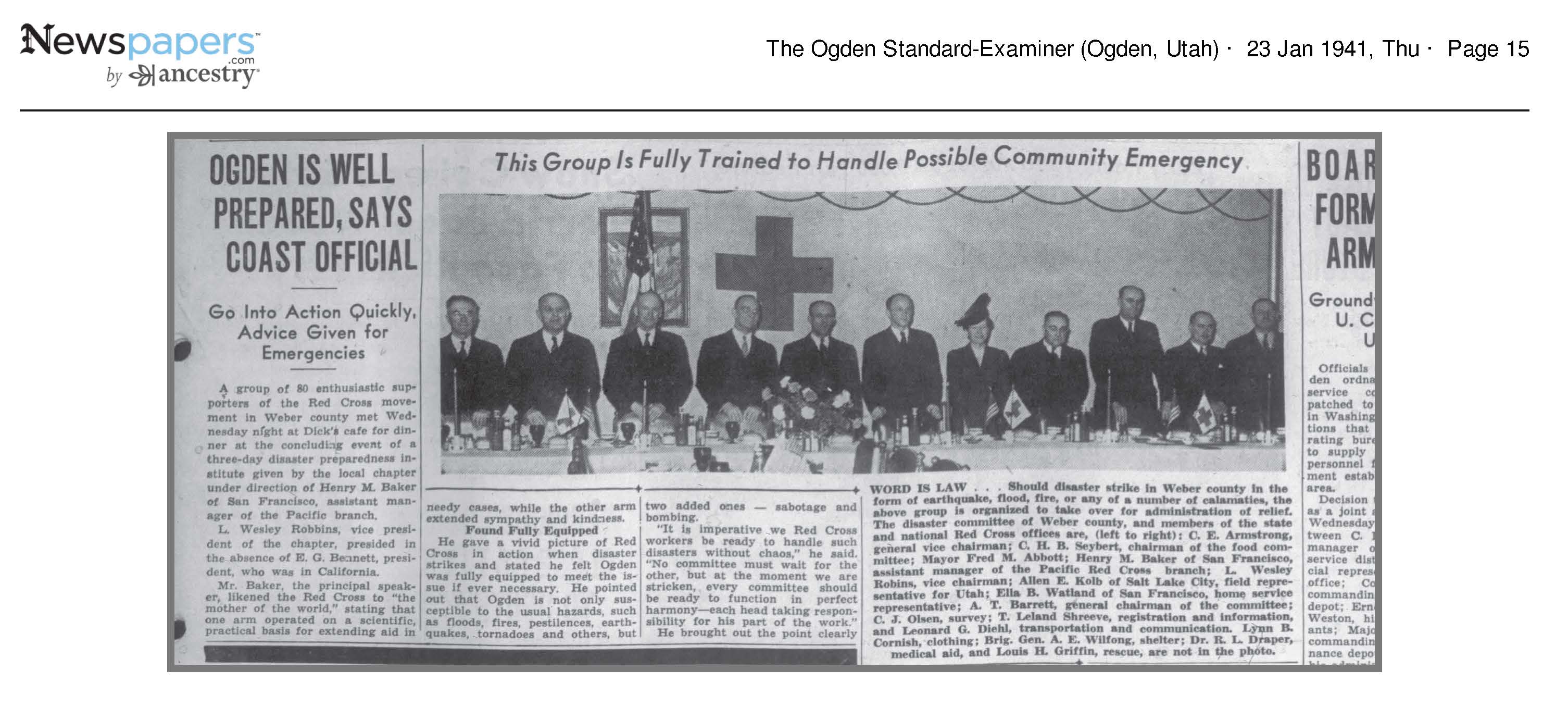 1941 Newspaper Clipping