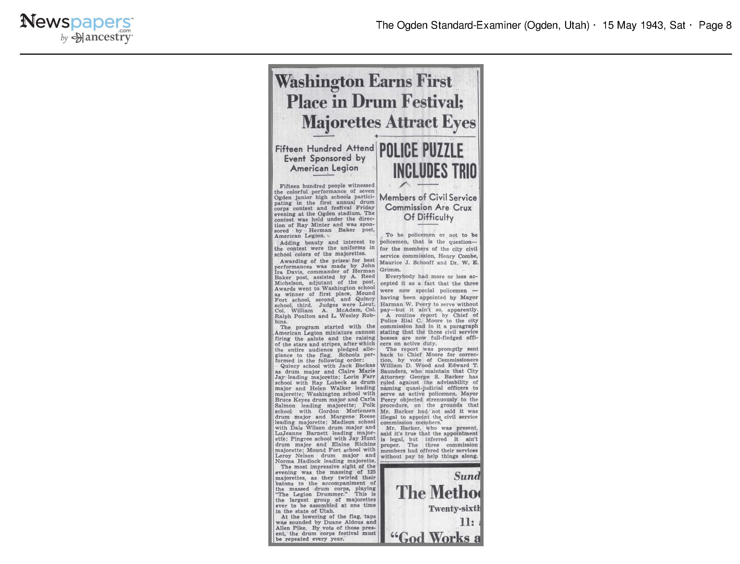 1943 Newspaper Clipping