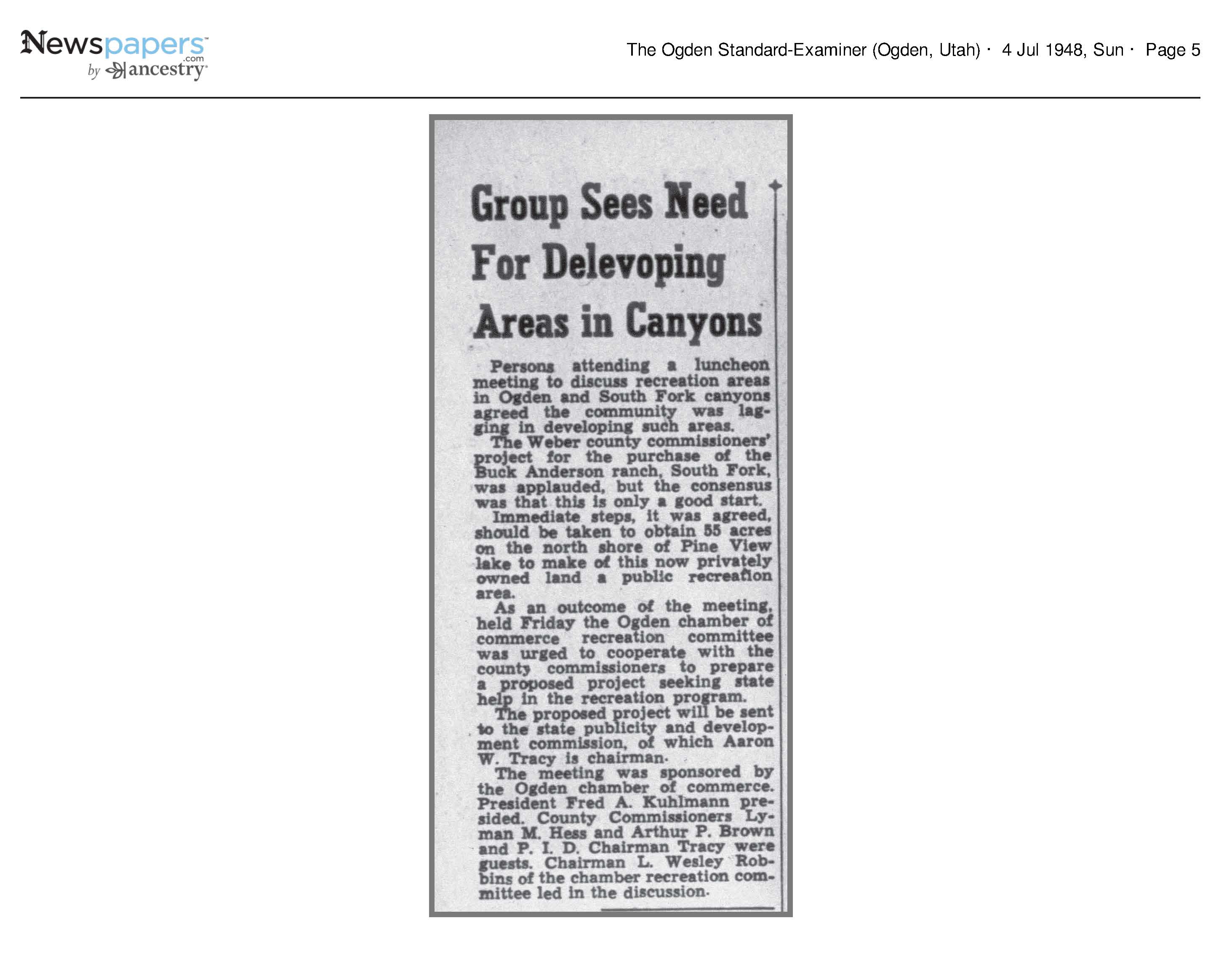 1942 Newspaper Clipping