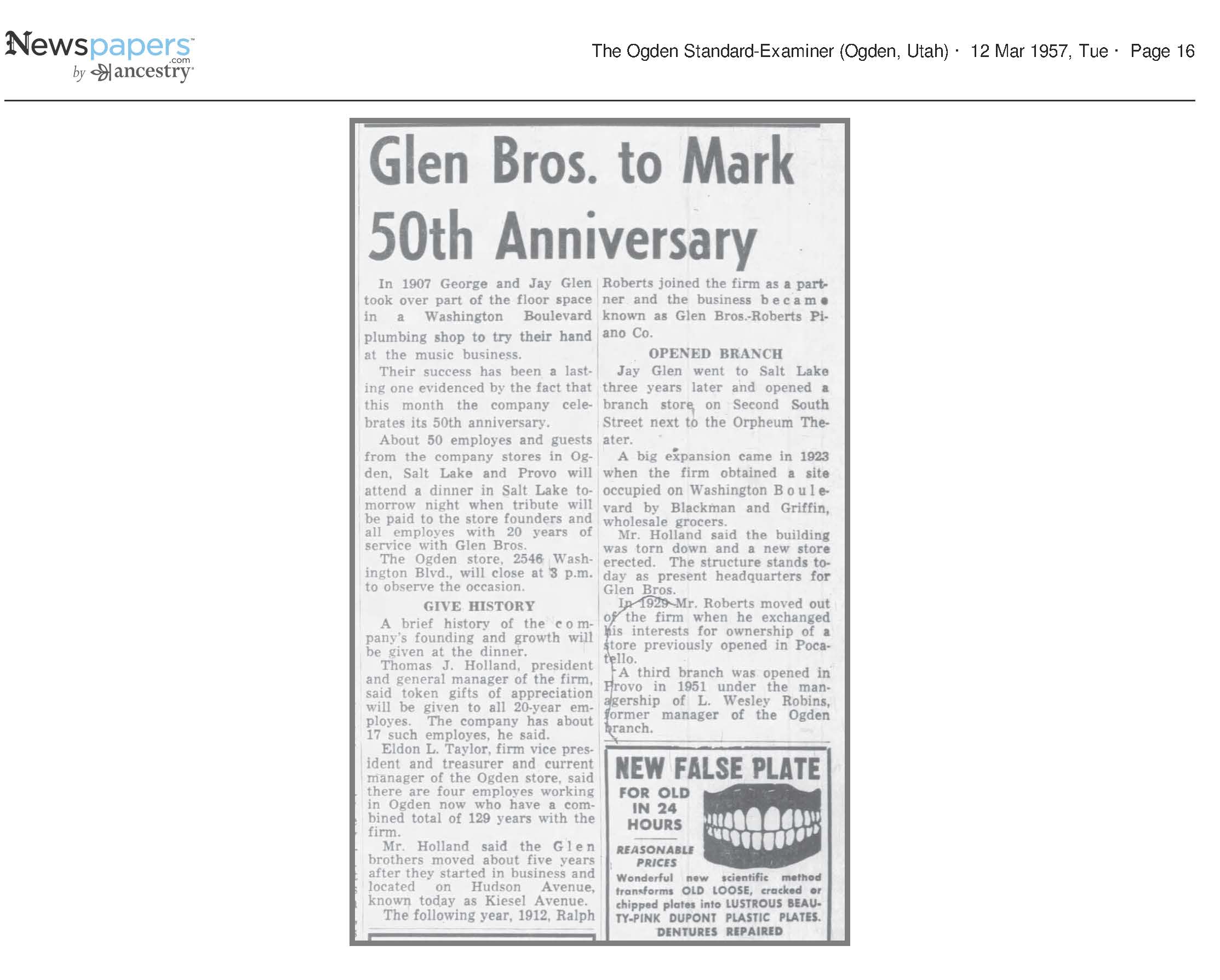 1942 Newspaper Clipping