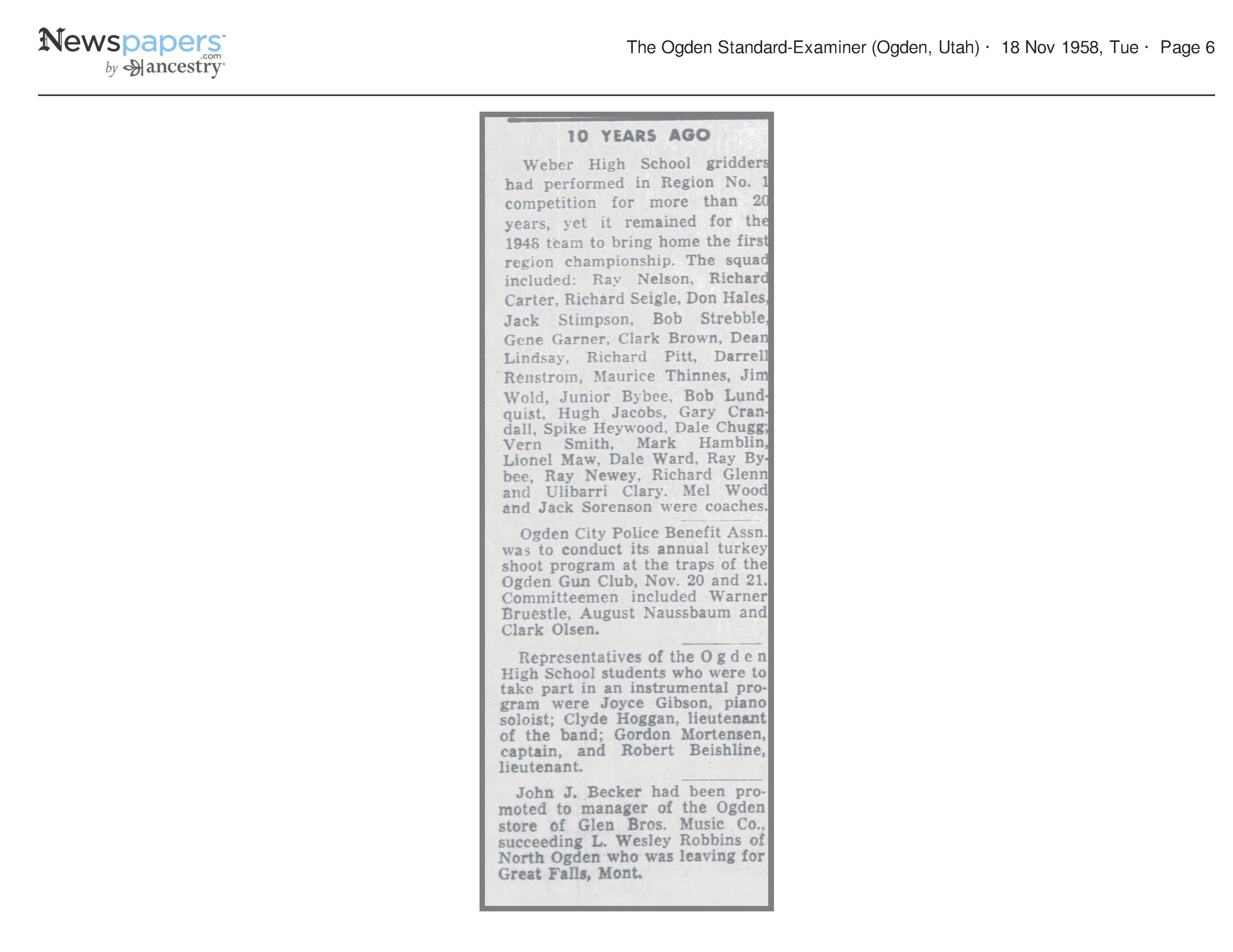 1942 Newspaper Clipping