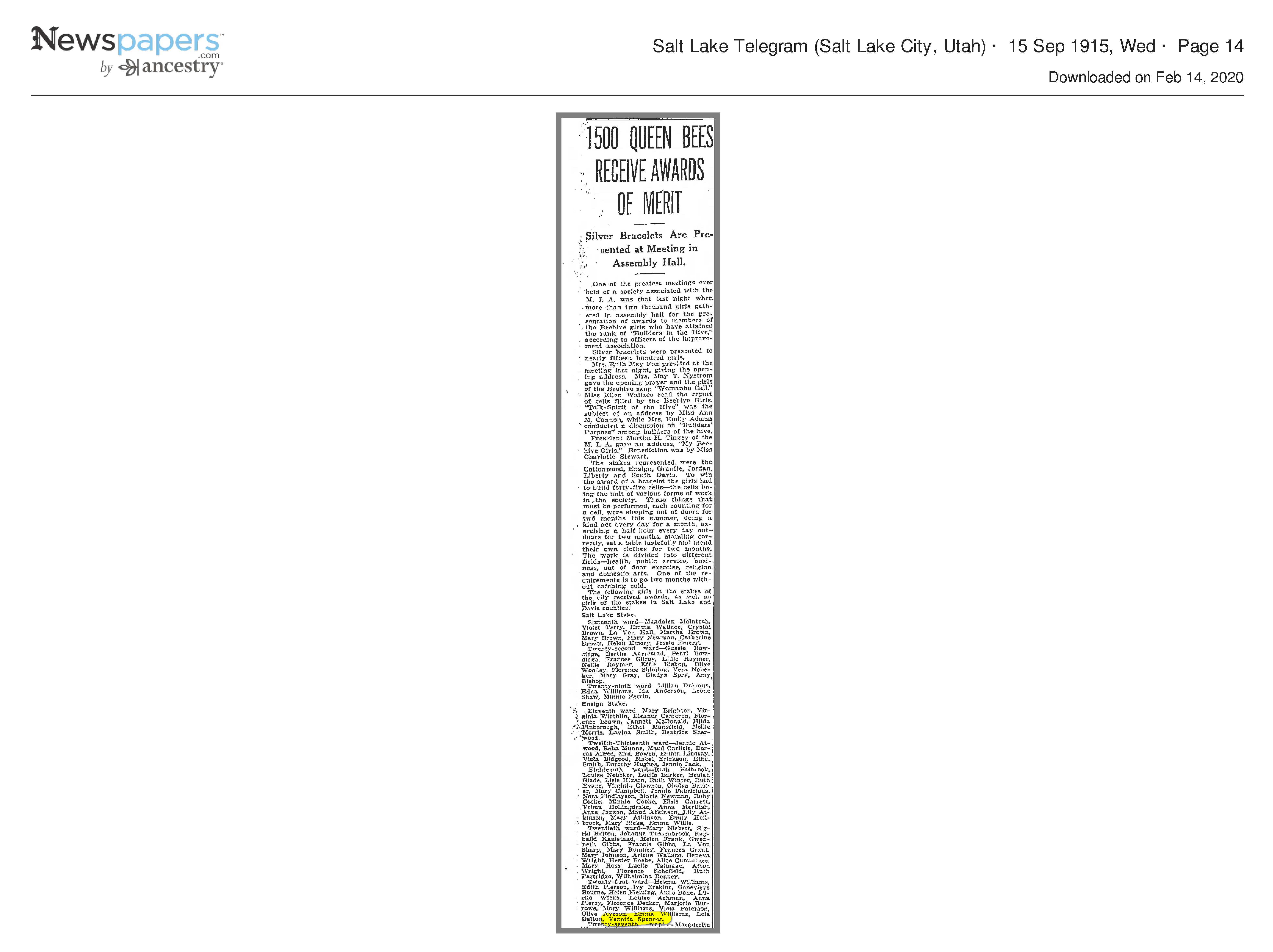 1500 Queen Bees Receive Awards of Merit