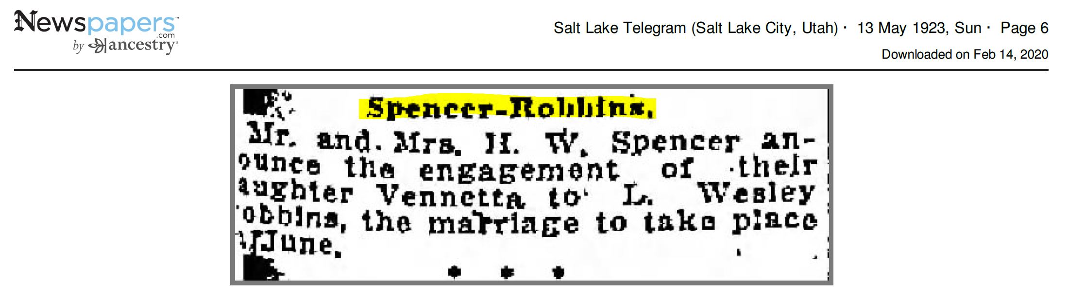 Spencer-Robbins announce engagement