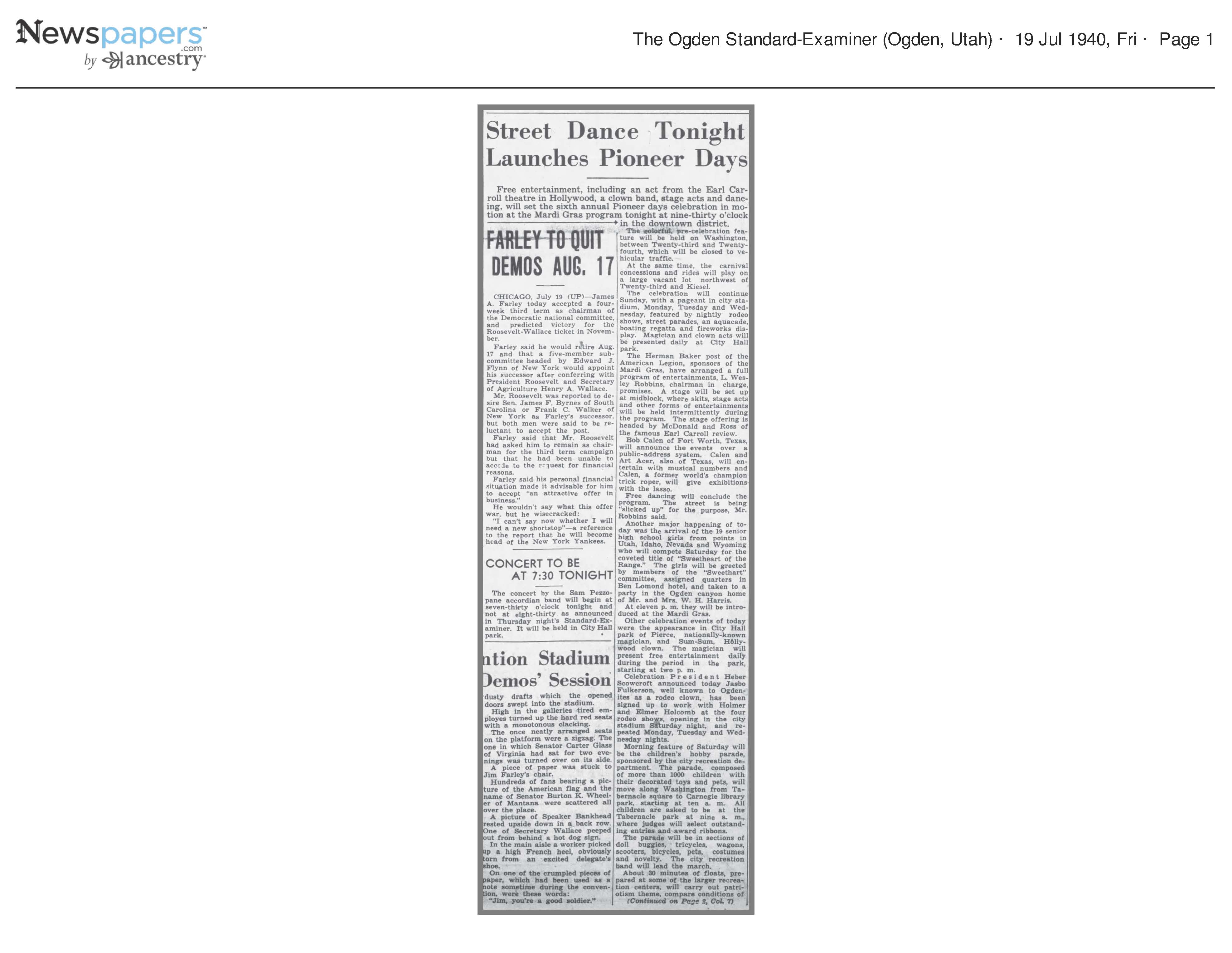 Street Dance Tonight Launches Pioneer Days