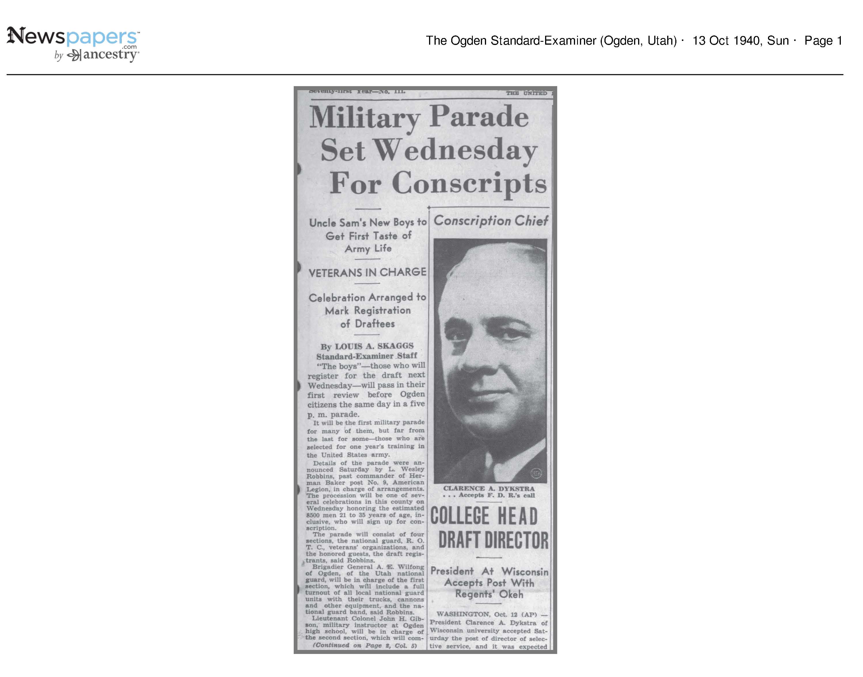 Military Parade Set Wednesday for Conscripts