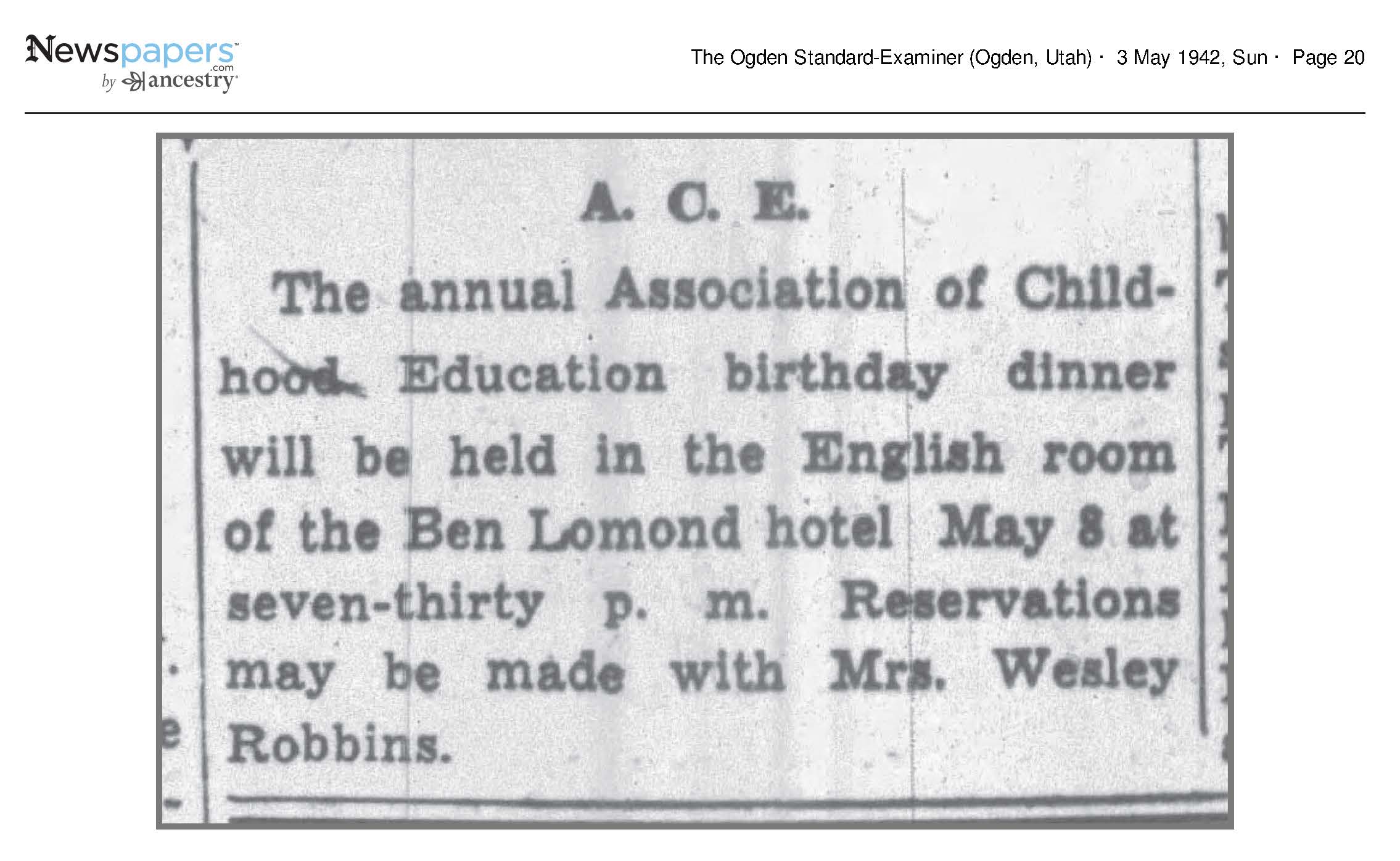 A.C.E The Annual Association of Childhood Education Birthday