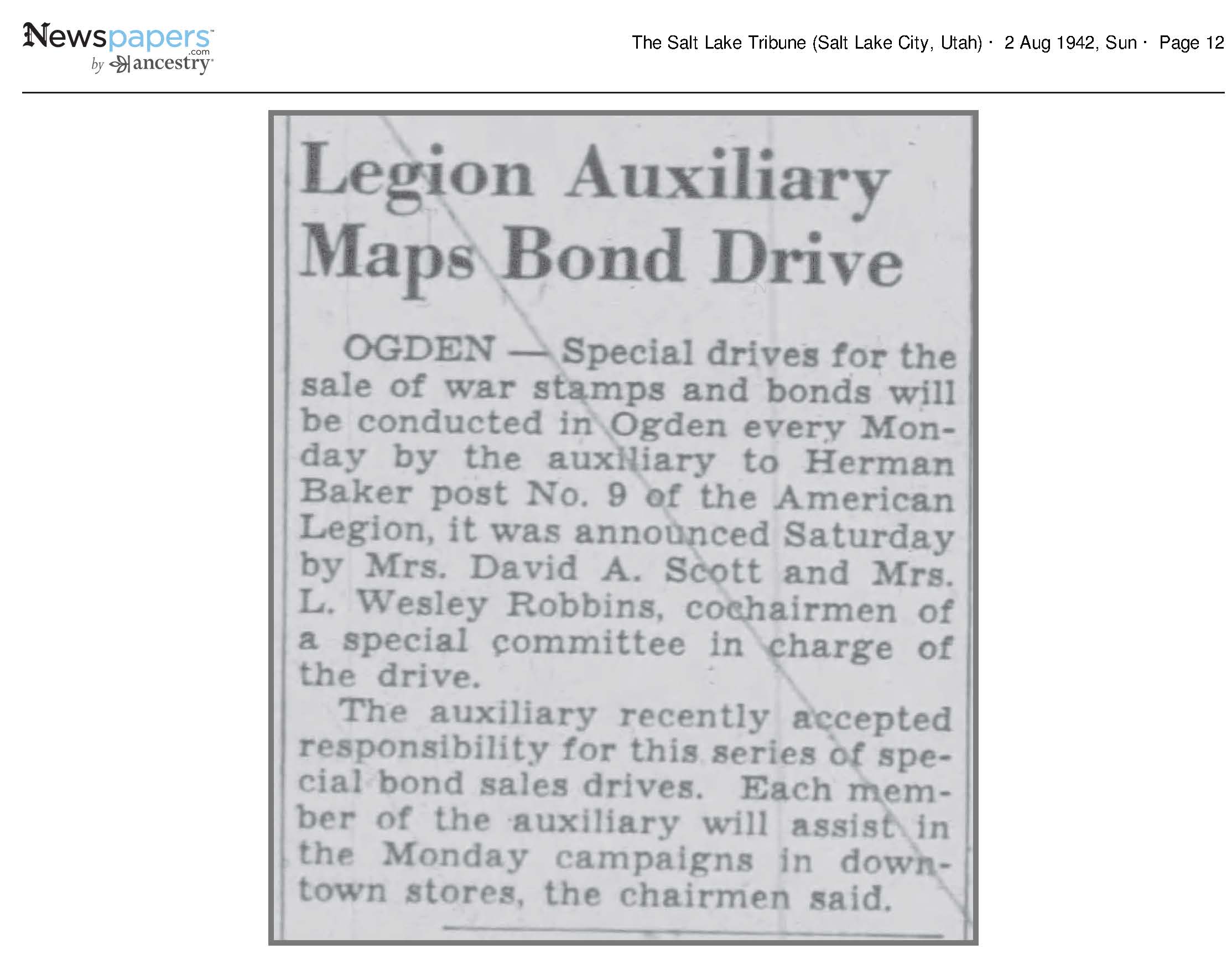 Legion Auxiliary Maps Bond Drive