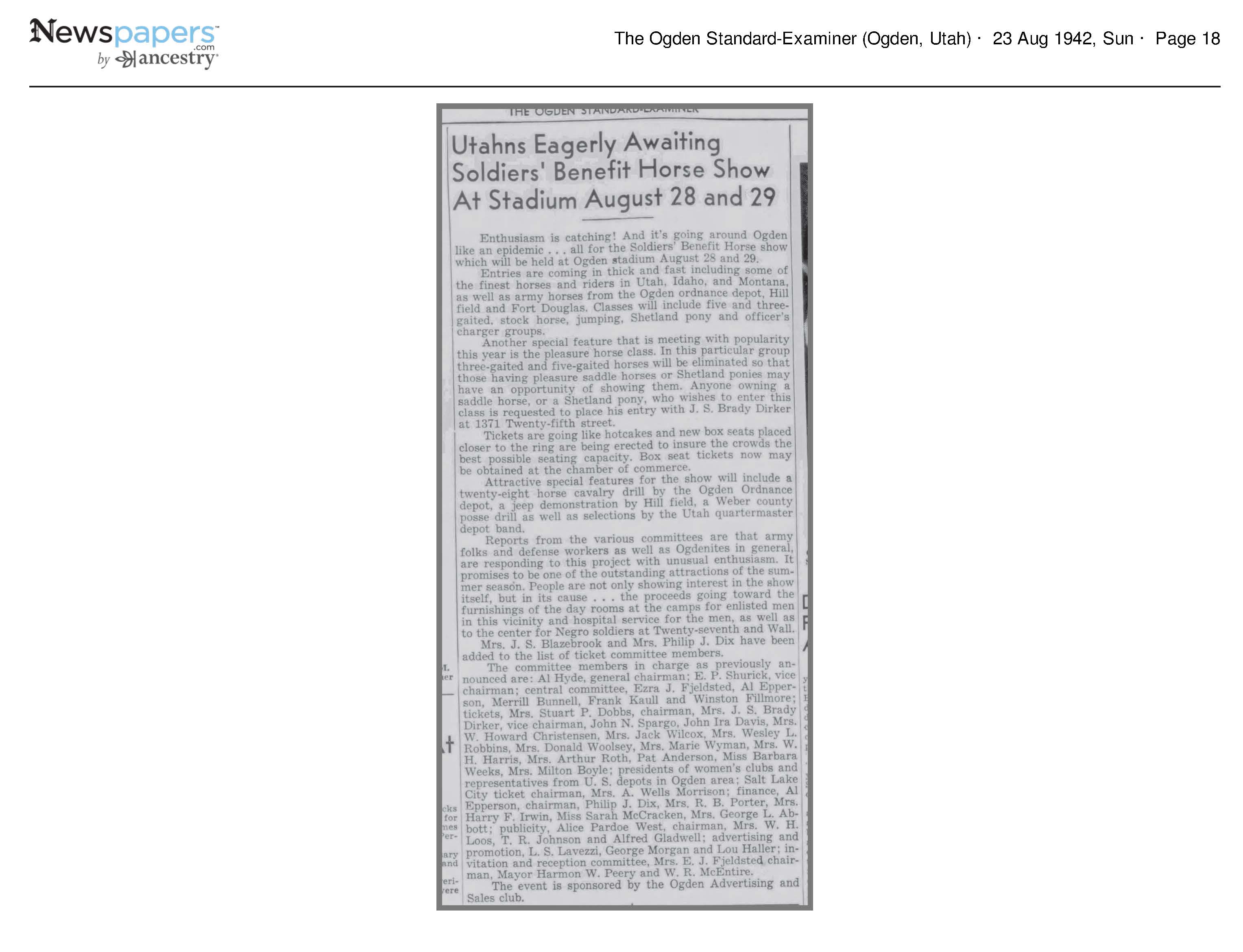 Utahns Eagerly Awaiting Solders' Benefit Horse Show At Stadi