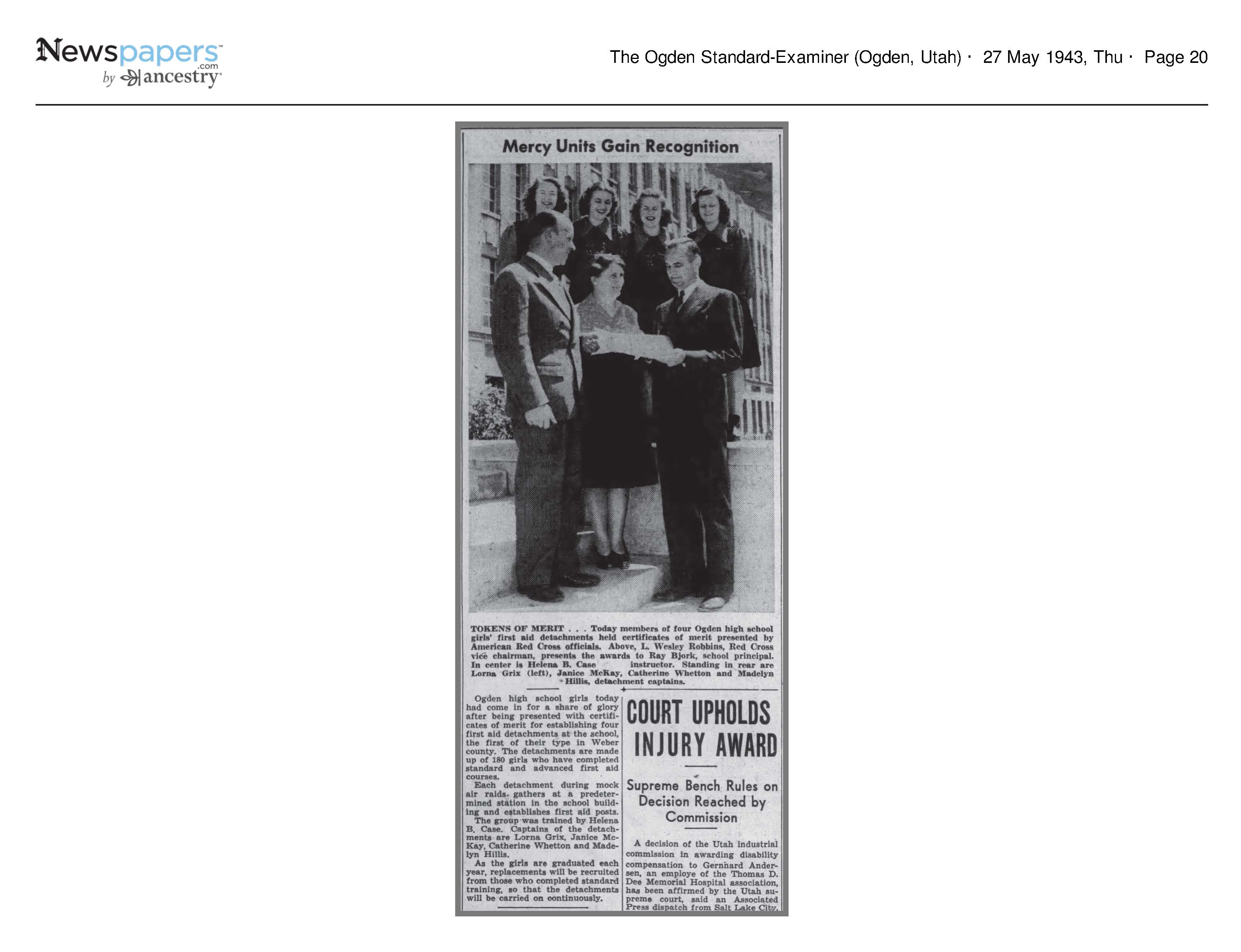 Photo Caption: Mercy Units Gain Recognition