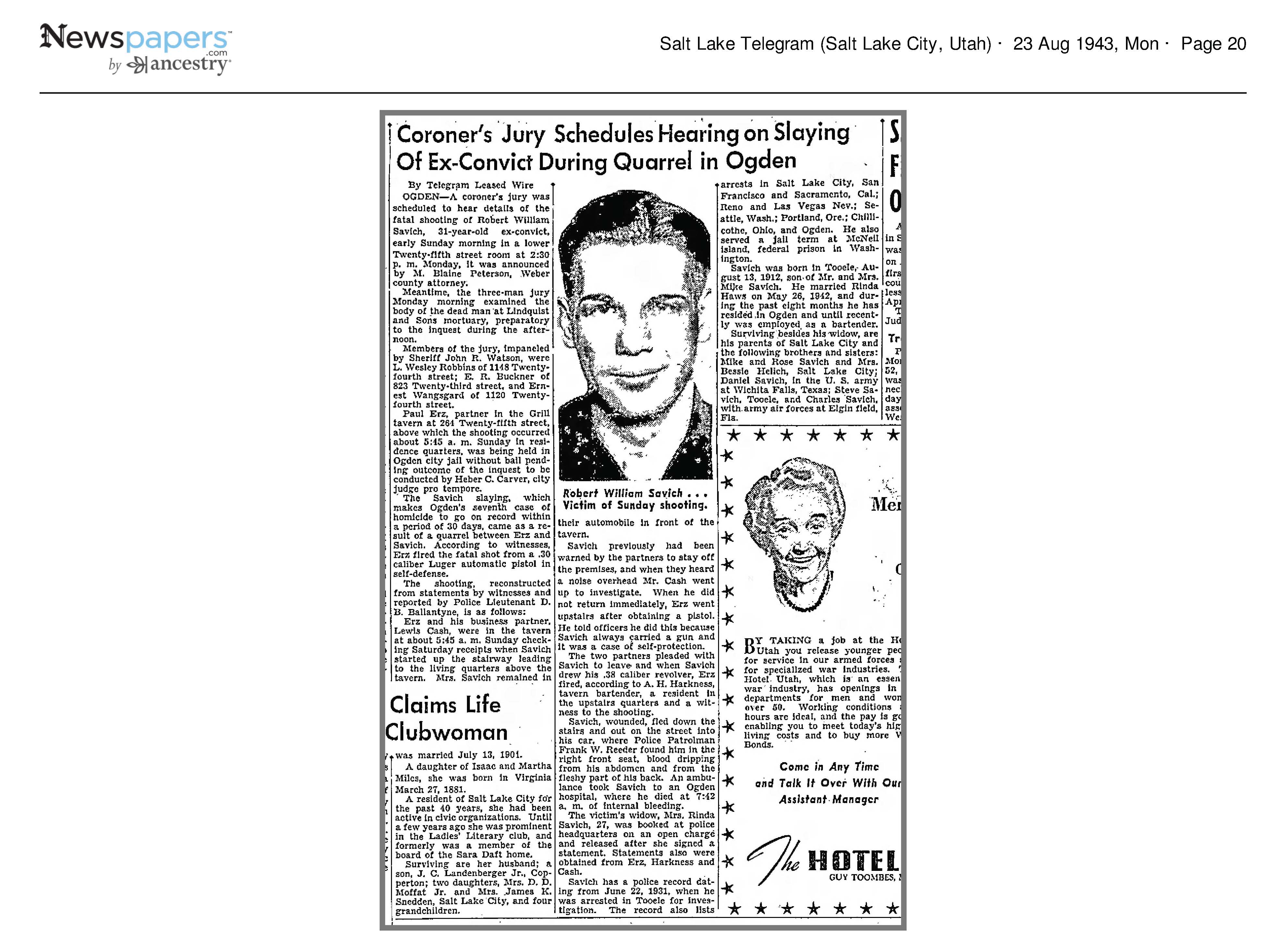 Coroner's Jury Schedules Hearing on Slaying of Ex-Convict Du