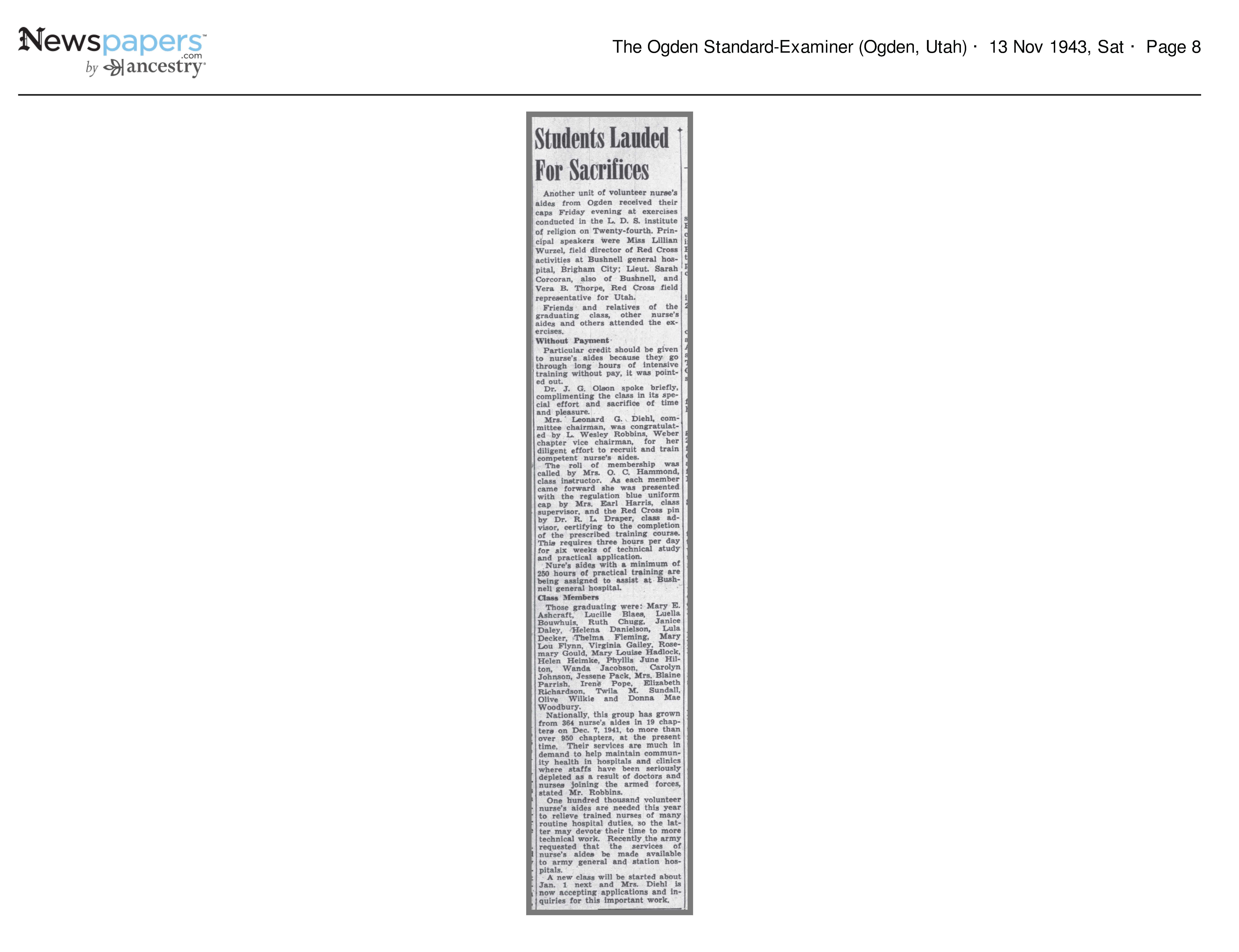 Students Lauded for Sacrifices