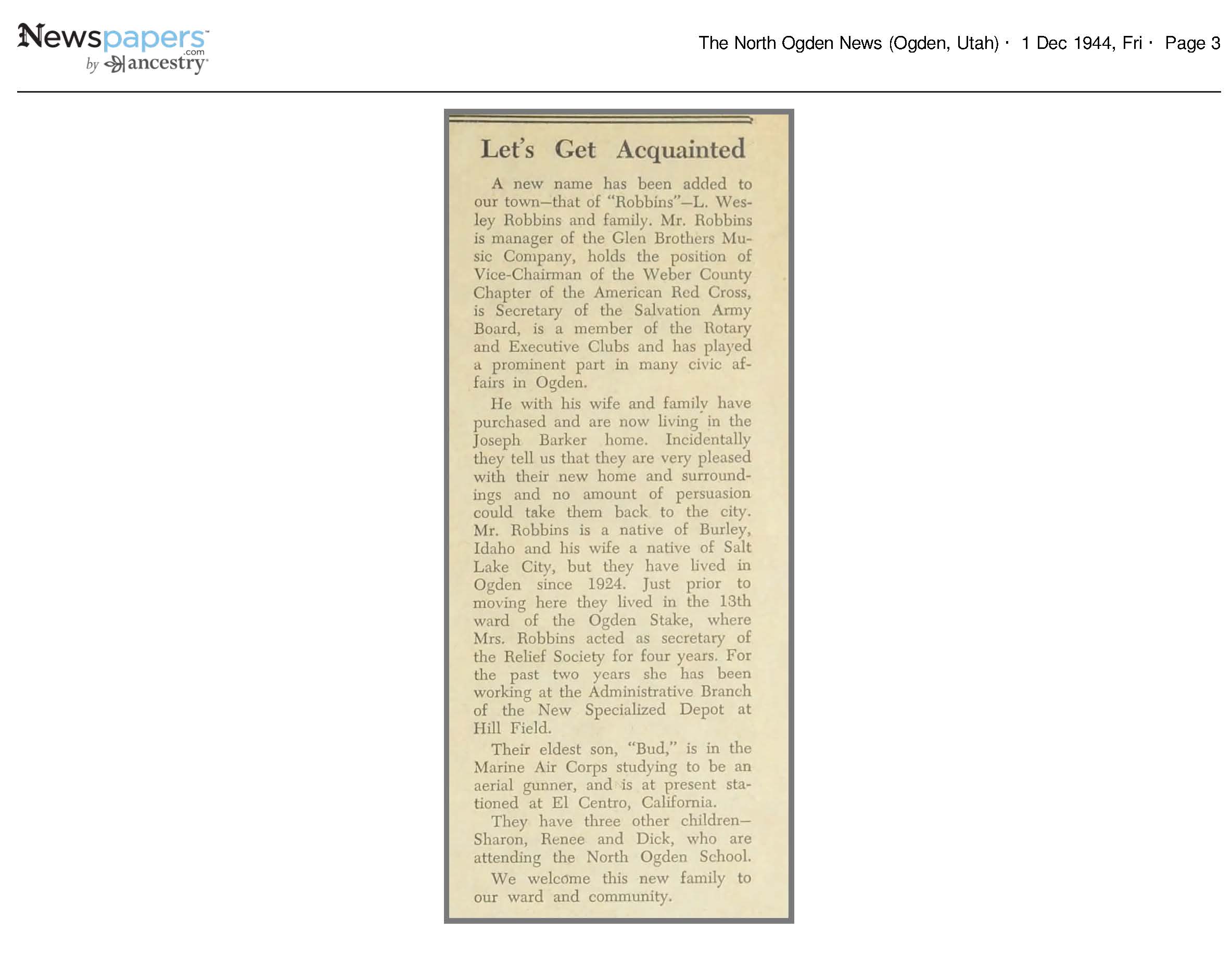 Let's Get Acquainted