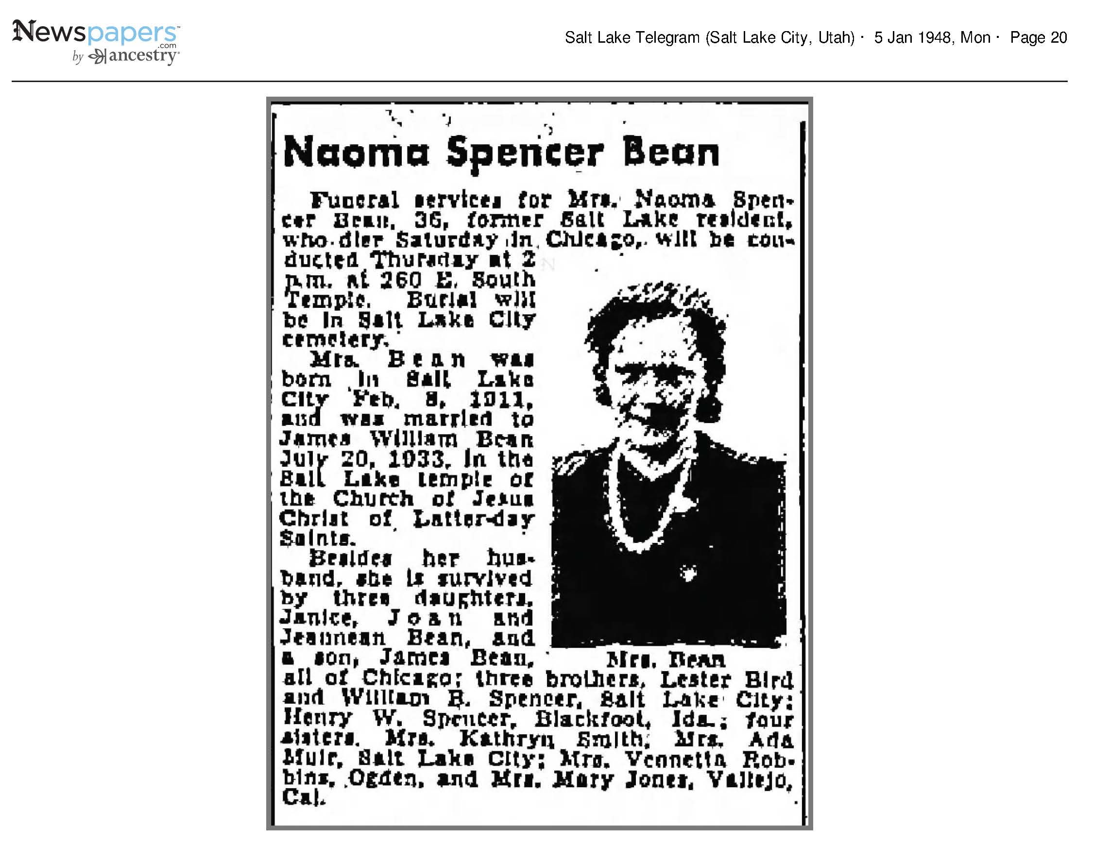 Naoma Spencer Bean