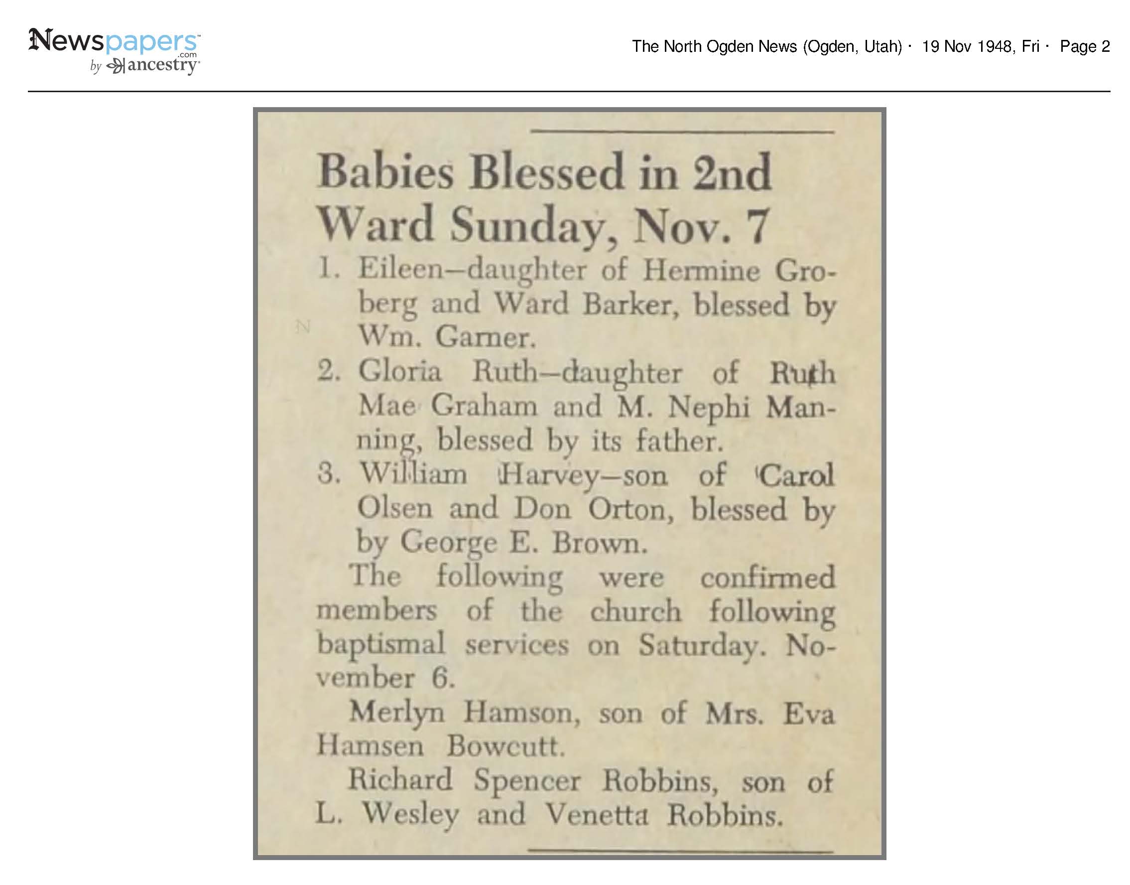 Babies Blessed, others Confirmed