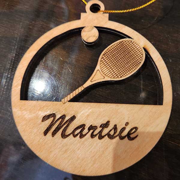 custom tennis ornaments